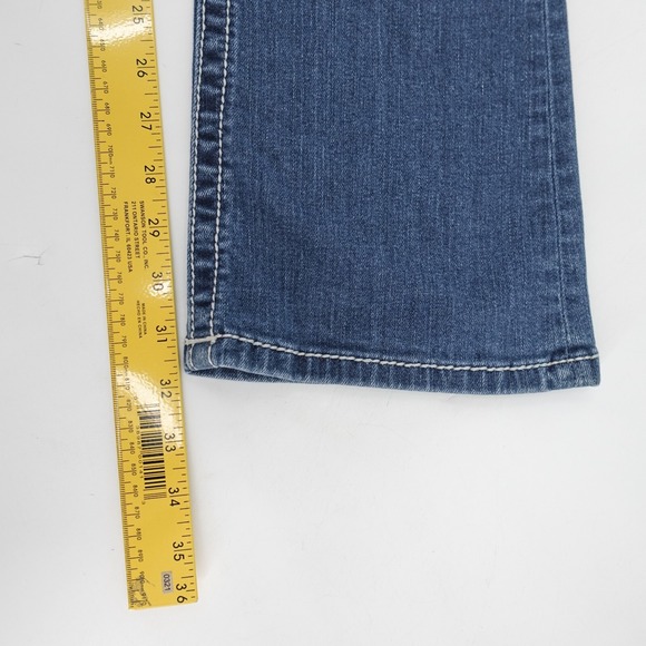 Miss me jeans Womens 27 Signature Boot Embroidered Studded Flare Low JP7697B4 - Picture 12 of 16